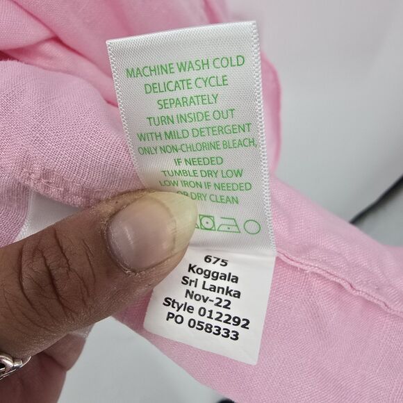 LILLY PULITZER Jocelyn Tiered  Pink  Linen Dress Pockets Size XL  Resort Coastal - Picture 4 of 5